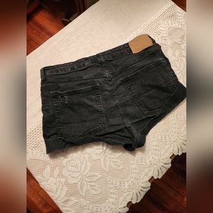 H & M Black Distressed Jean Shorts Size 16 "runs small"